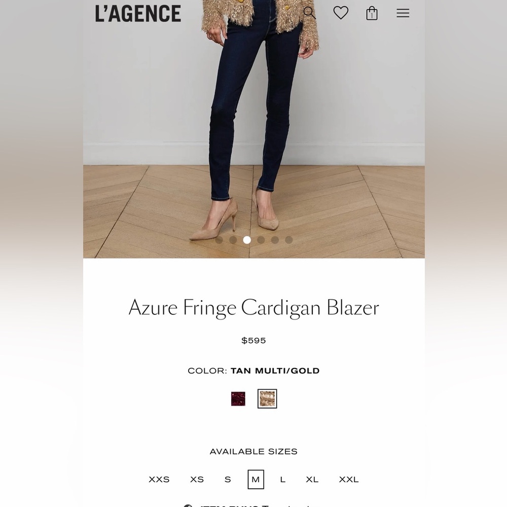 🆕 L’agence Azure Fringe Cardigan Blazer - Picture 17 of 17